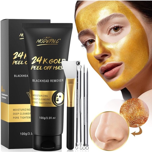 NIB Pop Modern.C Blackhead Remover Mask, 24K Gold Peel Off Mask - Picture 1 of 7